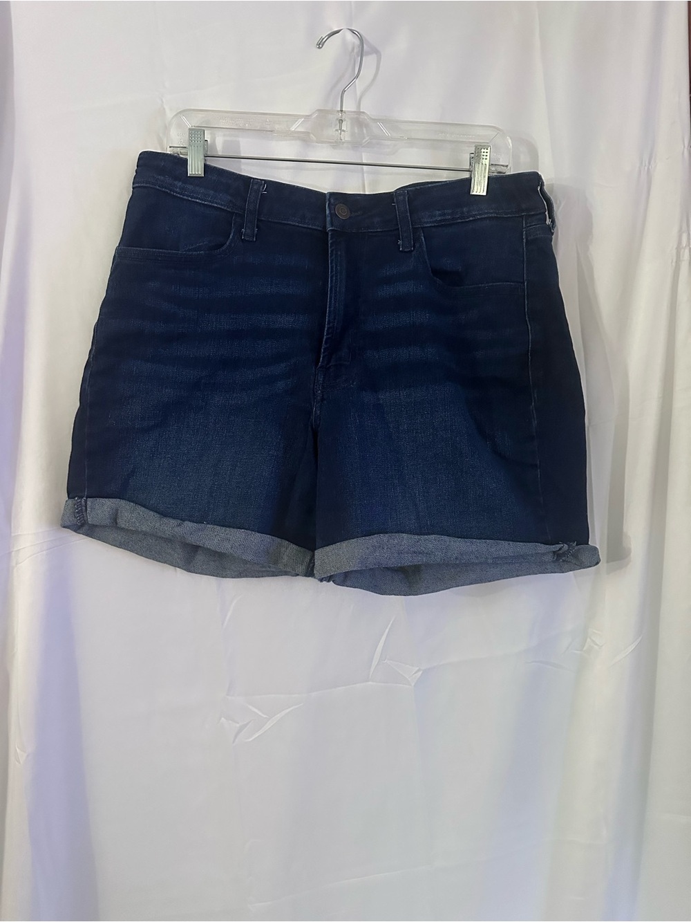 Old Navy High Rise Dark Indigo Roll-Cuff Denim Shorts
